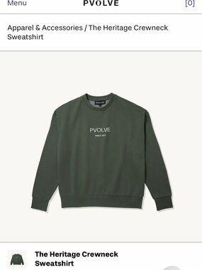 PVOLVE Heritage Crewneck Sweatshirt — Olive Green
